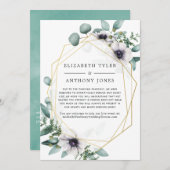 幾何学的なユーカリの結婚式　ゲストリスト縮小 案内状 (正面/裏面)