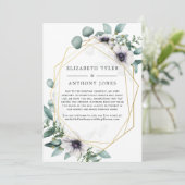 幾何学的なユーカリの結婚式　縮小されたゲストリスト 案内状 (スタンド正面)