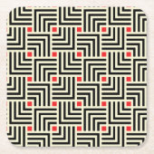 幾何学的なラインパターン スクエアペーパーコースター (正面)
