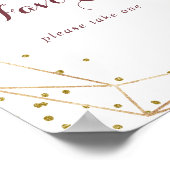 幾何学的なラスティックゴールドのグリッターフェイバーズサイン ポスター (角)