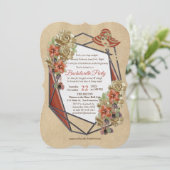 幾何学的なレザーアートのバチェロレッテパーティー 招待状 (スタンド正面)