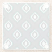 幾何学的なレトロのイカットの種族パターン ガラスコースター (裏面)