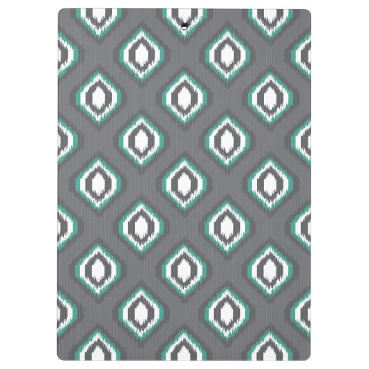 幾何学的なレトロのイカットの種族パターン クリップボード (裏面)