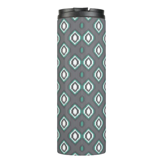 幾何学的なレトロのイカットの種族パターン タンブラー (裏面)