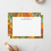 幾何学的なレトロの生地パターンメッセージカード ノートカード (正面/裏面インサイチュ)