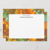 幾何学的なレトロの生地パターンメッセージカード ノートカード (正面/裏面)