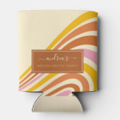 幾何学的なレトロストライプ 70年代 バチェロレッテパーティー 缶クーラー (裏面)