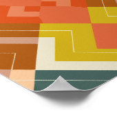 幾何学的なレトロパターン ポスター (角)