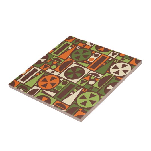 幾何学的なレトロ50sの世紀半ばのモダンの抽象芸術 タイル (側面)