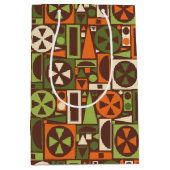 幾何学的なレトロ50sの世紀半ばのモダンの抽象芸術 ミディアムペーパーバッグ (正面)