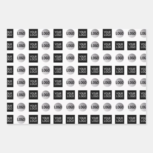 幾何学的なロゴパターン デザイン ラッピングペーパーシート (正面)