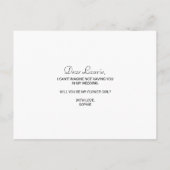 幾何学的なローズゴールドの春の花のフラワーガール インビテーションポストカード (裏面)