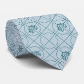 幾何学的なロータスグリッドパターン – 白いロータス ネクタイ (ロール)