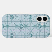 幾何学的なロータスグリッドパターン – 白いロータス Case-Mate iPhoneケース (裏面 (横))