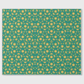 幾何学的な万華鏡のマンダラエメラルドグリーン ラッピングペーパー (フラット)