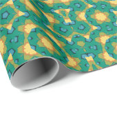 幾何学的な万華鏡のマンダラエメラルドグリーン ラッピングペーパー (ロールコーナー)