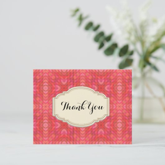 幾何学的な三角形とダイヤモンドの感謝カード ポストカード (スタンド正面)