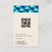 幾何学的な三角形のピラミッドパターン青 名刺 (裏面)