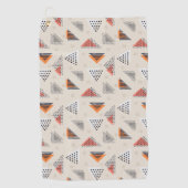 幾何学的な三角形の手描きのパターン ゴルフタオル (正面)