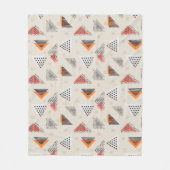幾何学的な三角形の手描きのパターン フリースブランケット (正面)