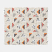 幾何学的な三角形の手描きのパターン フリースブランケット (正面(横))