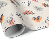 幾何学的な三角形の手描きのパターン ラッピングペーパー (ロールコーナー)