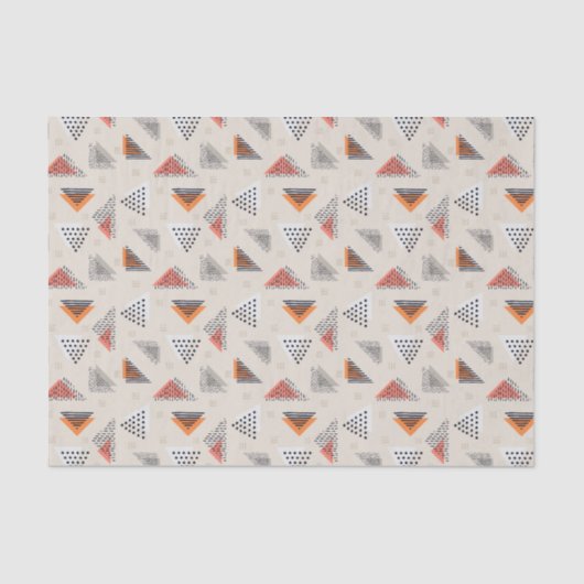 幾何学的な三角形の手描きのパターン 薄葉紙 (正面)