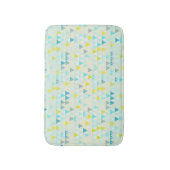 幾何学的な三角形の水の青く白く黄色いパターン バスマット (正面縦)