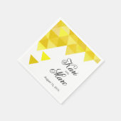 幾何学的な三角形カクテルパーティー | イエローゴールド スタンダードカクテルナプキン (角)