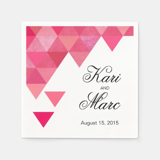 幾何学的な三角形カクテルパーティー | フィッシア スタンダードカクテルナプキン (正面)