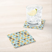 幾何学的な三角形パターン スクエアペーパーコースター (インサイチュ)