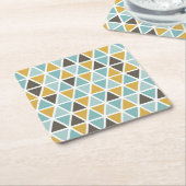 幾何学的な三角形パターン スクエアペーパーコースター (アングル)