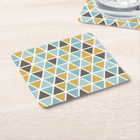 幾何学的な三角形パターン スクエアペーパーコースター (アングル)