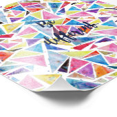 幾何学的な三角形パターン「be」違う引用文 フォトプリント (角)