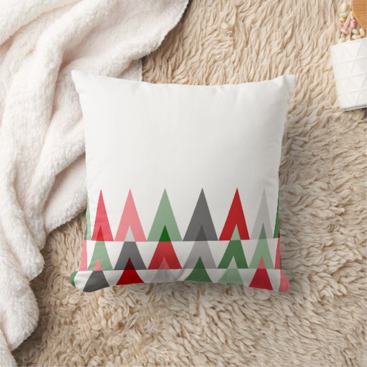幾何学的な三角形|の白く赤い緑 クッション (ブランケット)