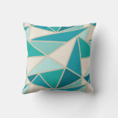 幾何学的な三角形、沿岸のターコイズラグーンブルー クッション (裏面)
