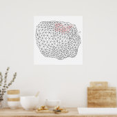 幾何学的な三角測量デザイン ポスター (キッチン)