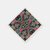 幾何学的な上にピンクの花の花束 スタンダードカクテルナプキン (角)