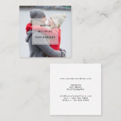 幾何学的な上敷のミニマルでモダンなカメラマン スクエア名刺 (正面/裏面)