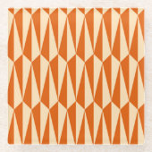幾何学的な世紀半ばオレンジの陰 ガラスコースター (正面)