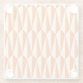 幾何学的な世紀半ばオレンジの陰 ガラスコースター (裏面)