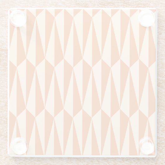 幾何学的な世紀半ばオレンジの陰 ガラスコースター (裏面)