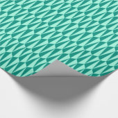 幾何学的な世紀半ばターコイズおよび水 ラッピングペーパー (角)