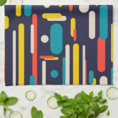 幾何学的な丸い長方形パターン キッチンタオル (折り畳み)