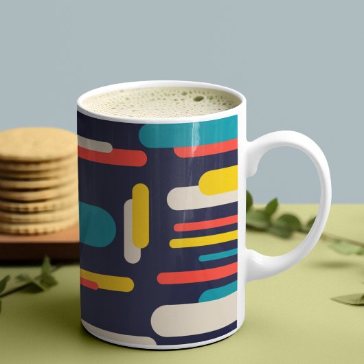 幾何学的な丸い長方形パターン コーヒーマグカップ
