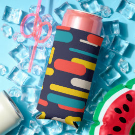 幾何学的な丸い長方形パターン スリム缶クーラー