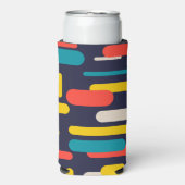 幾何学的な丸い長方形パターン スリム缶クーラー (Seltzer正面)