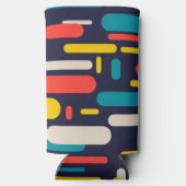 幾何学的な丸い長方形パターン スリム缶クーラー (裏面)