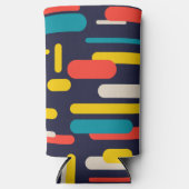 幾何学的な丸い長方形パターン スリム缶クーラー (正面)