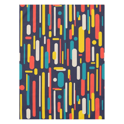 幾何学的な丸い長方形パターン テーブルクロス (正面)